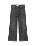 Black jeans with studded details on a white background