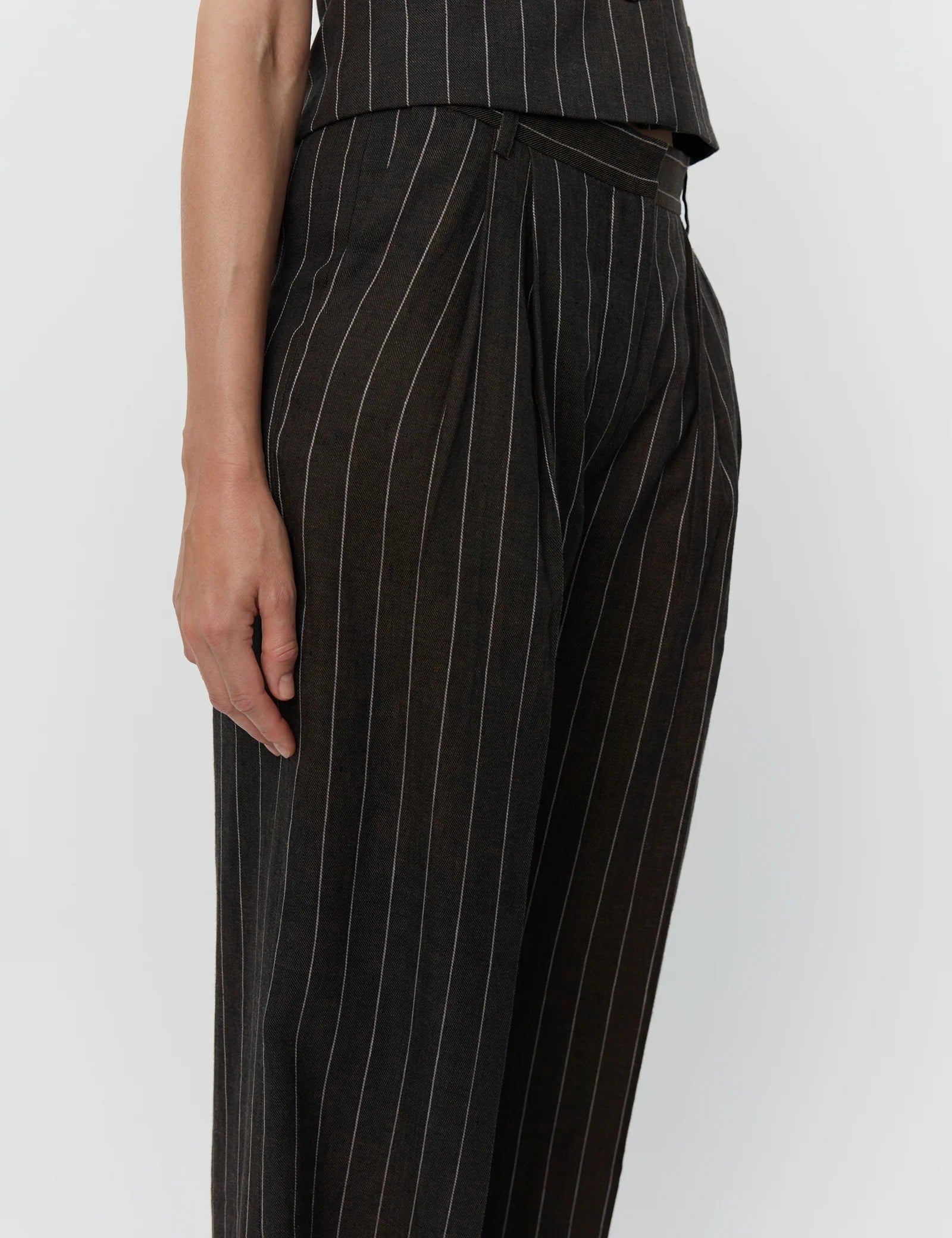 Enzo Pant in Stripe Brown