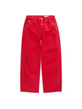 Red jeans on a gray background