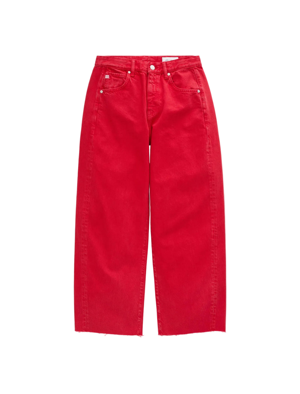 Red jeans on a gray background