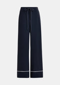 Wide Leg Pants Contrasting Trim