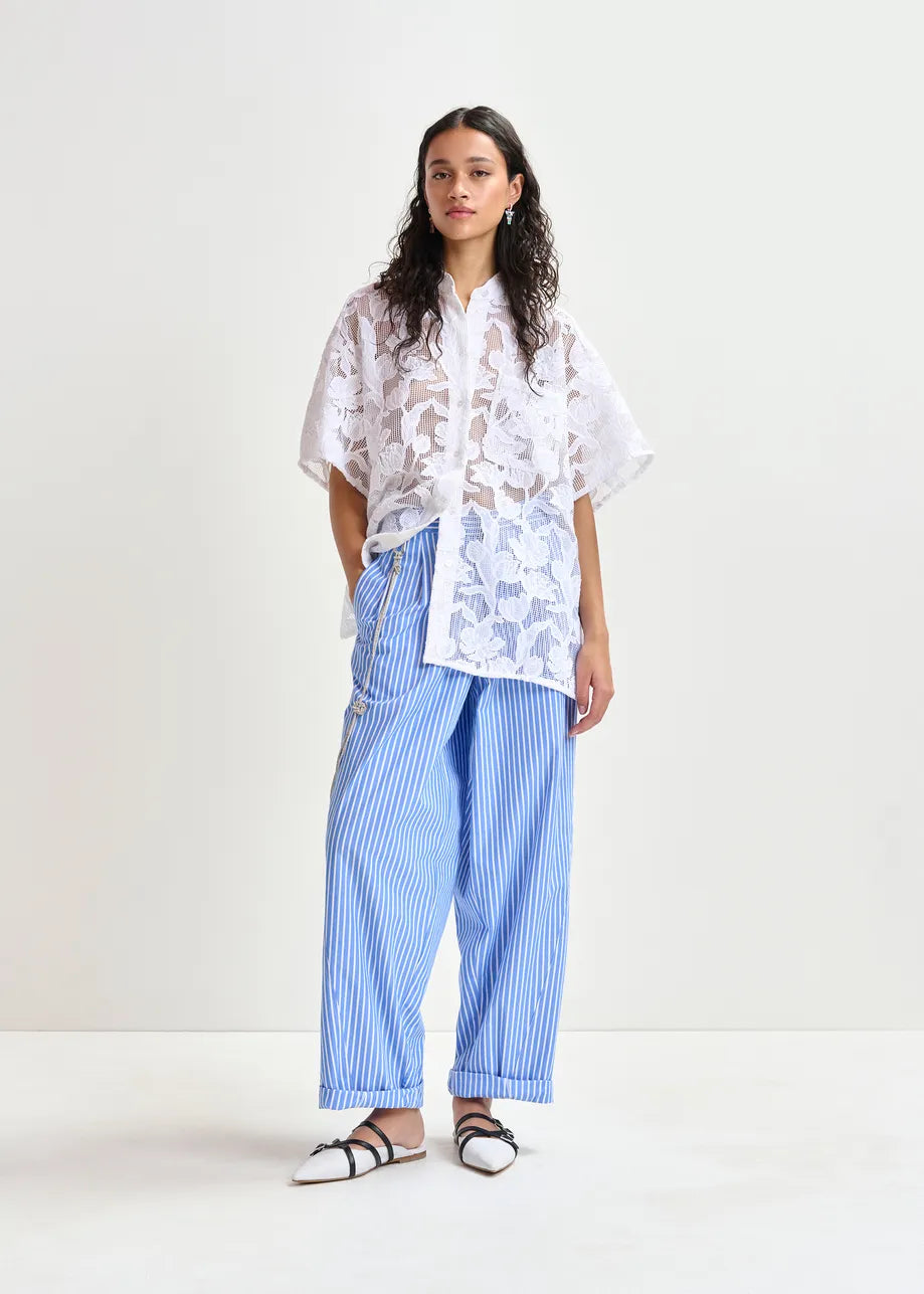 Hoek  tapered-leg pants with rhinestone belt