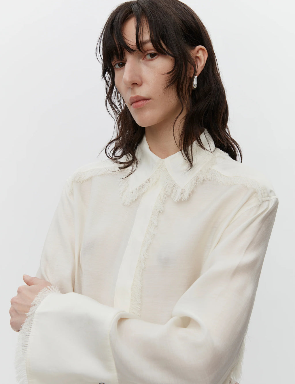 Havana Fringe Shirt in Vanilla Ice