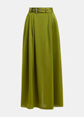 Green skirt with a belt on a white background