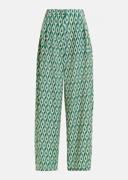 Ihalton Barrel-leg Printed Pants