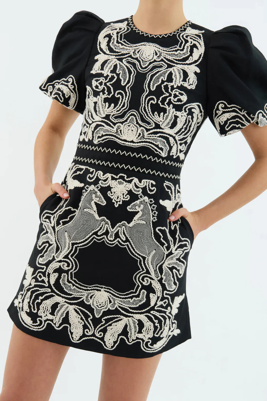 Azera Puff  Sleeve Midi Dress