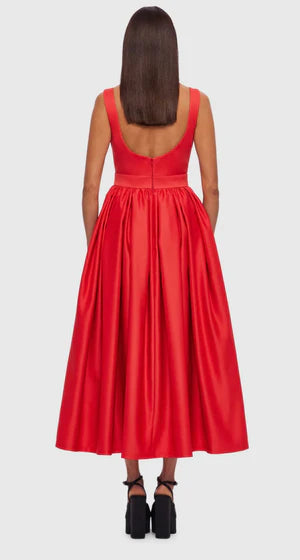 LEO LIN - Colleen Midi Dress in Scarlet