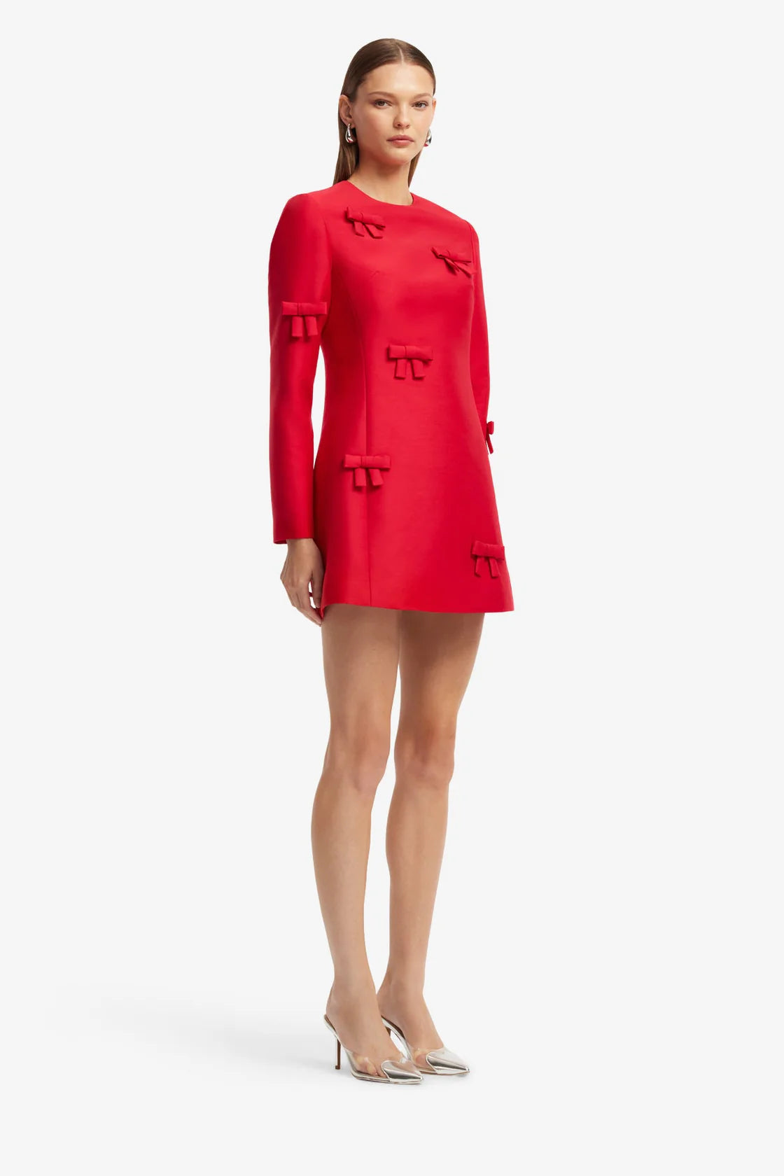 Aliza Bow Long Sleeve Mini Dress