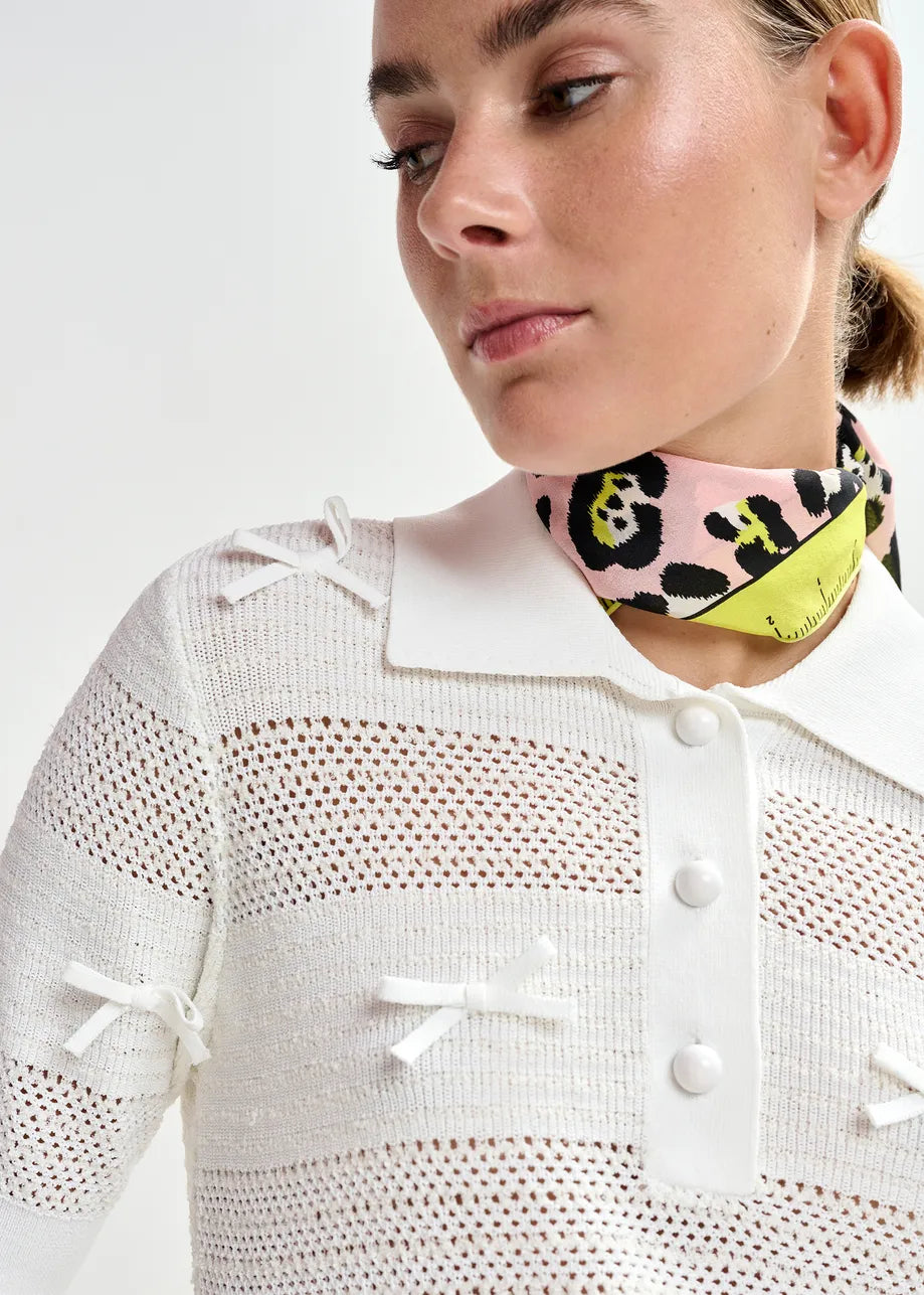 Jarts bow-embellished knit polo