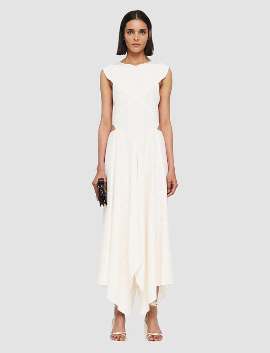 Joseph - Danube Silky Vichy Dress in Ivory.