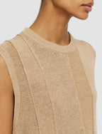 Joseph- Linen Blend Knitted Tank Top in Sesame