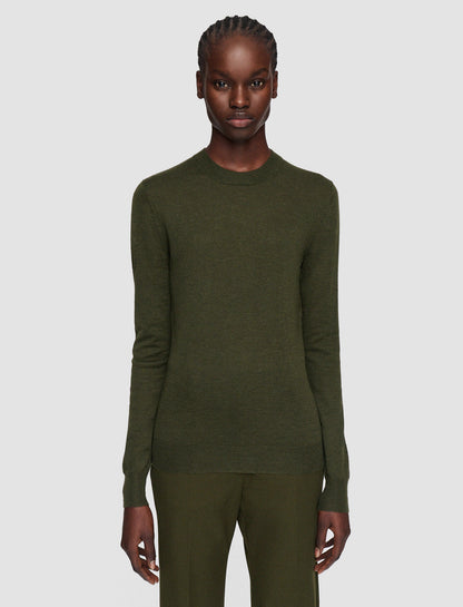 AW24 Joseph- Cashair Crew Neck Jumper in Hass