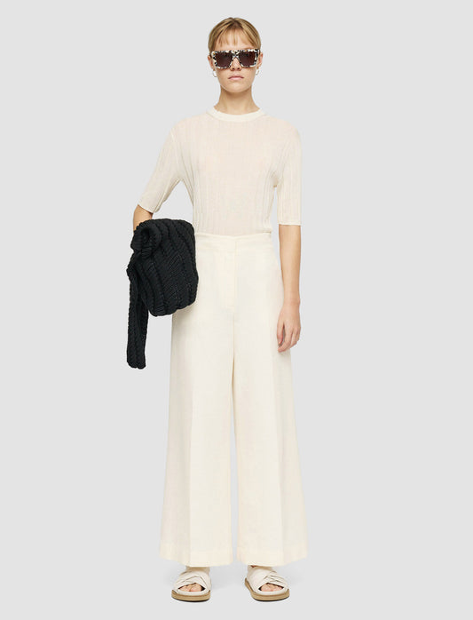 Joseph- Soft Cotton Silk Thurlow Trousers in Ivory