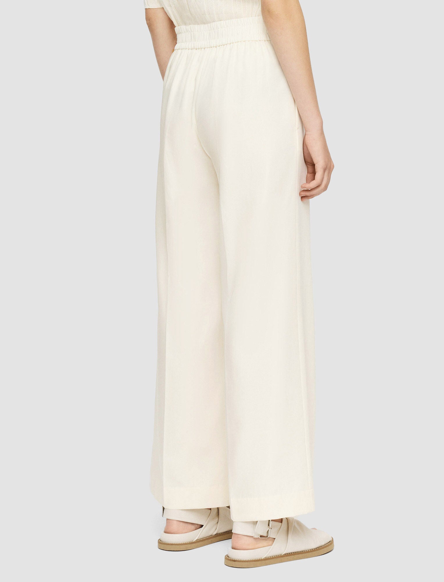 Joseph- Soft Cotton Silk Thurlow Trousers in Ivory