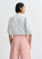 Jorja cotton shirt with appliqué flowers
