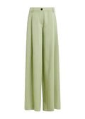 Light green wide-leg pants on a white background