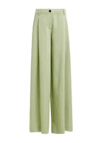 Light green wide-leg pants on a white background