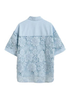 Kali cotton oversized shirt with lace inserts