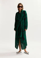 Kamila Blouse dress. dark green and black