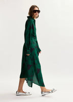 Kamila Blouse dress. dark green and black