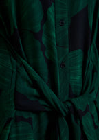 Kamila Blouse dress. dark green and black