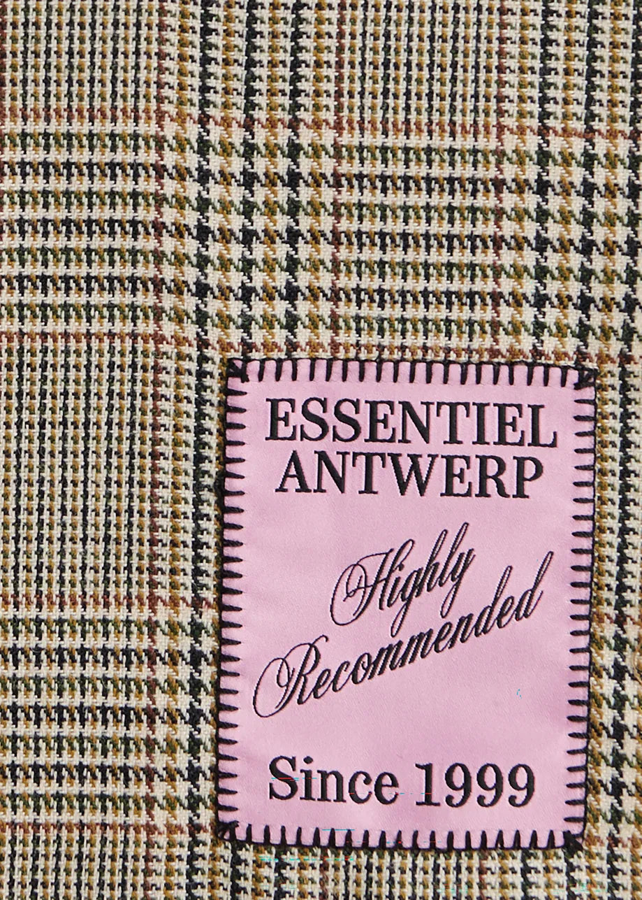 Karina checked double-breasted fitted blazer