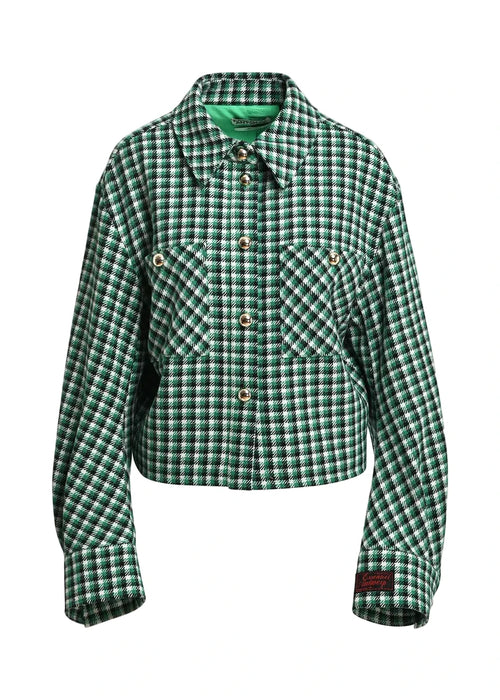 KITTEN-K2KQ

Essentiel Antwerp jacket woven from a textured wool-blend fabric in a checked pattern, cut for a relaxed silhouette with softly dropped shoulders. Detailed with patch pockets and a logo label at the cuff, the design is finished with a classic shirt collar and button fastening for a timeless feel.
