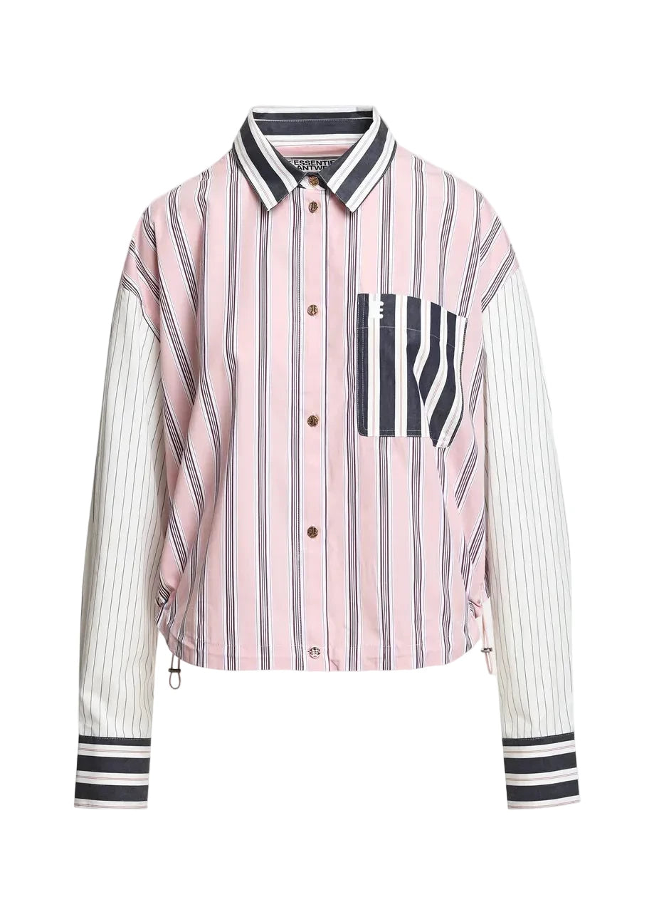 Kozef Patchwork Striped Cropped Shirt