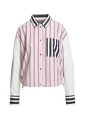 Kozef Patchwork Striped Cropped Shirt
