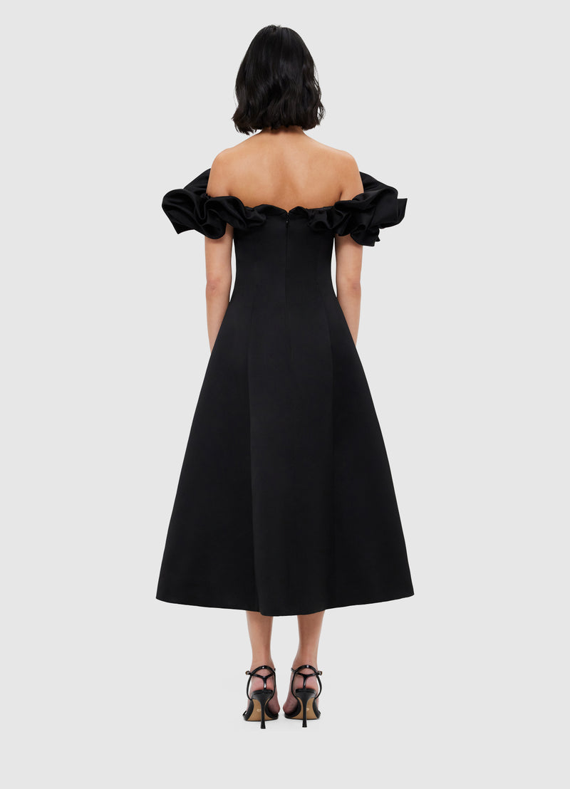 Leo Lin Annie Off Shoulder Frill Midi Dress