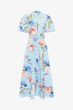 Floral dress with a light blue background