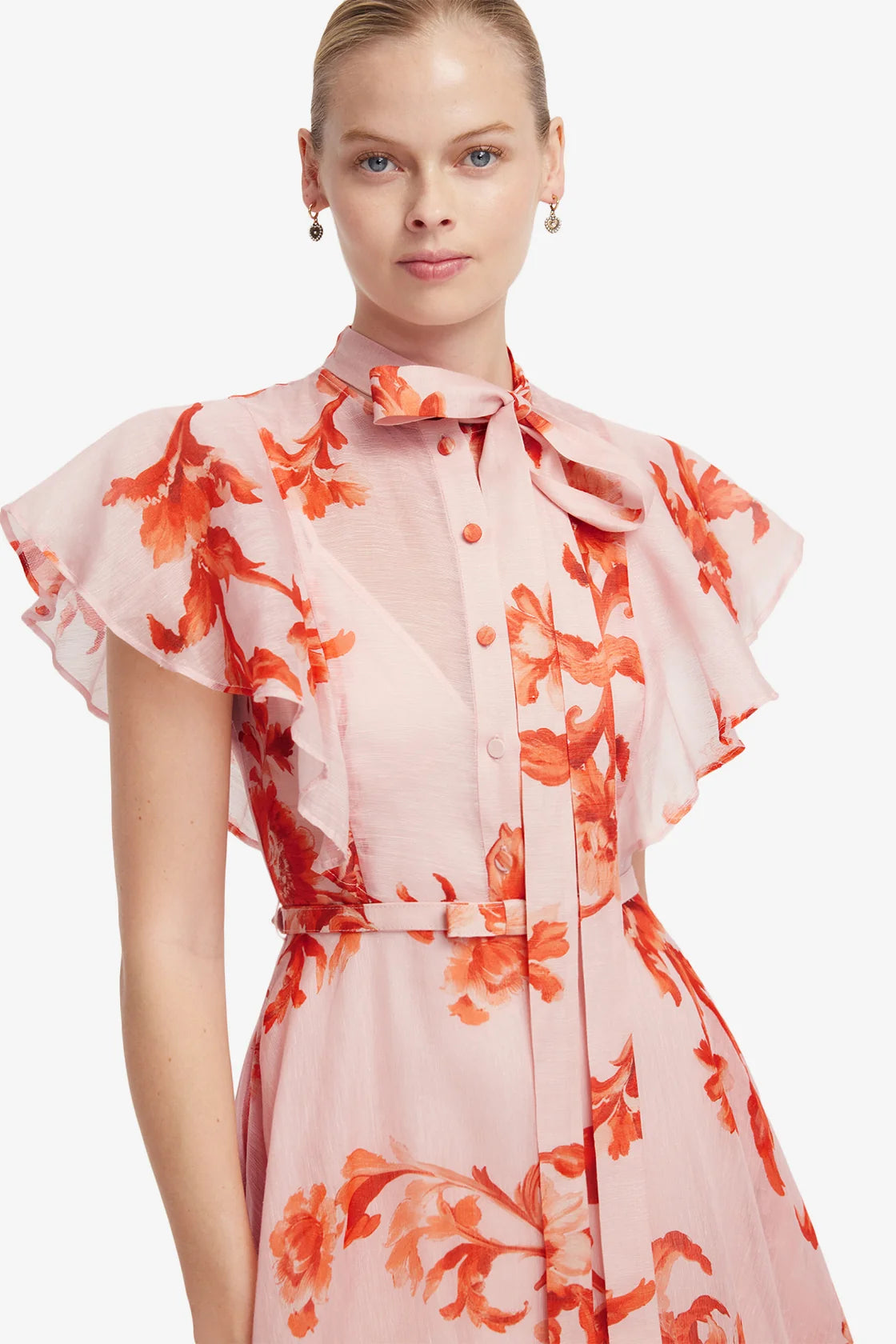 Elsie Flutter Sleeve Midi Dress