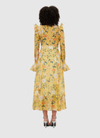 Katrina Butterfly Sleeve Midi Dress