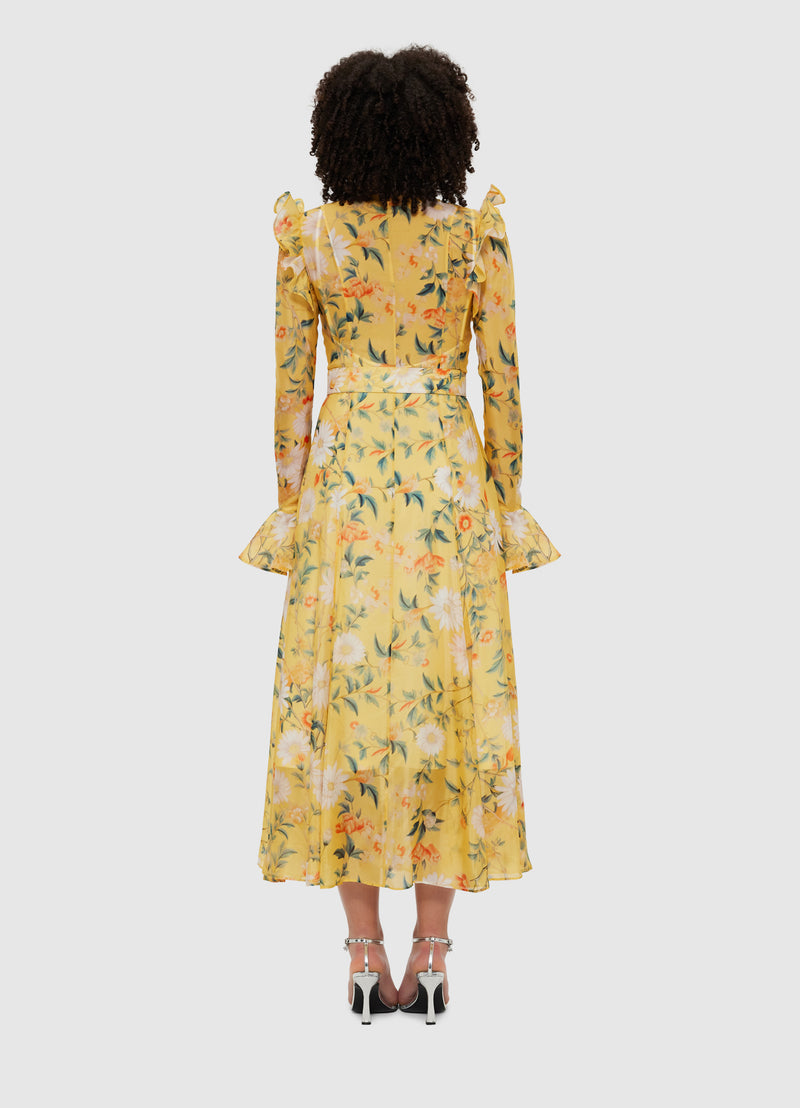 Katrina Butterfly Sleeve Midi Dress