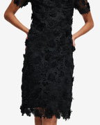 Black lace dress on a white background