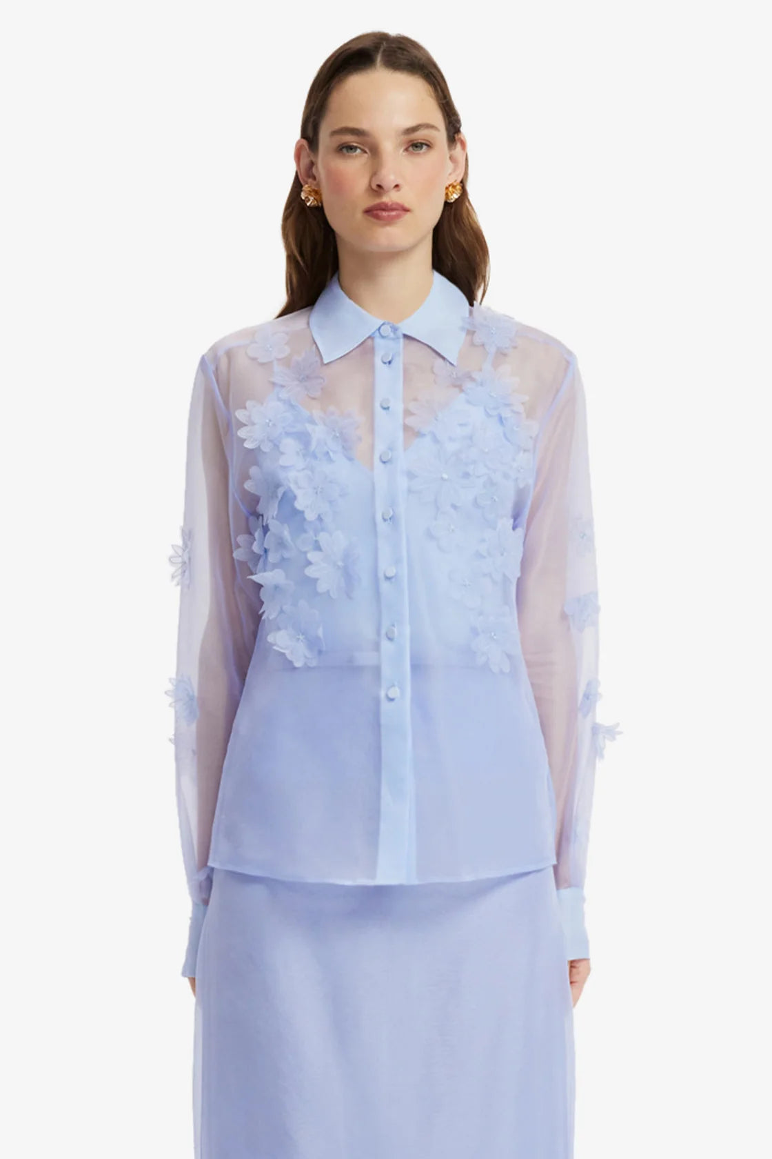 Cassia Petal Shirt Periwinkle