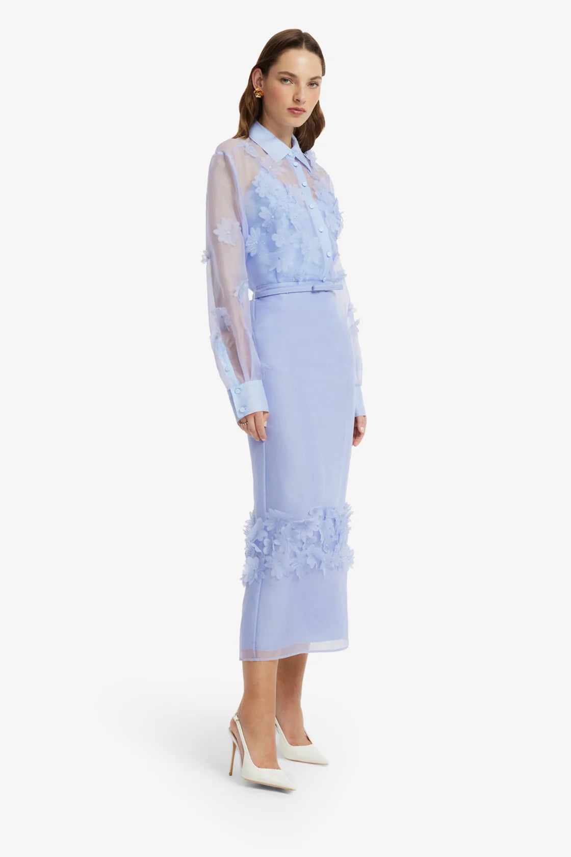 Kyra Petal Maxi Skirt Periwinkle
