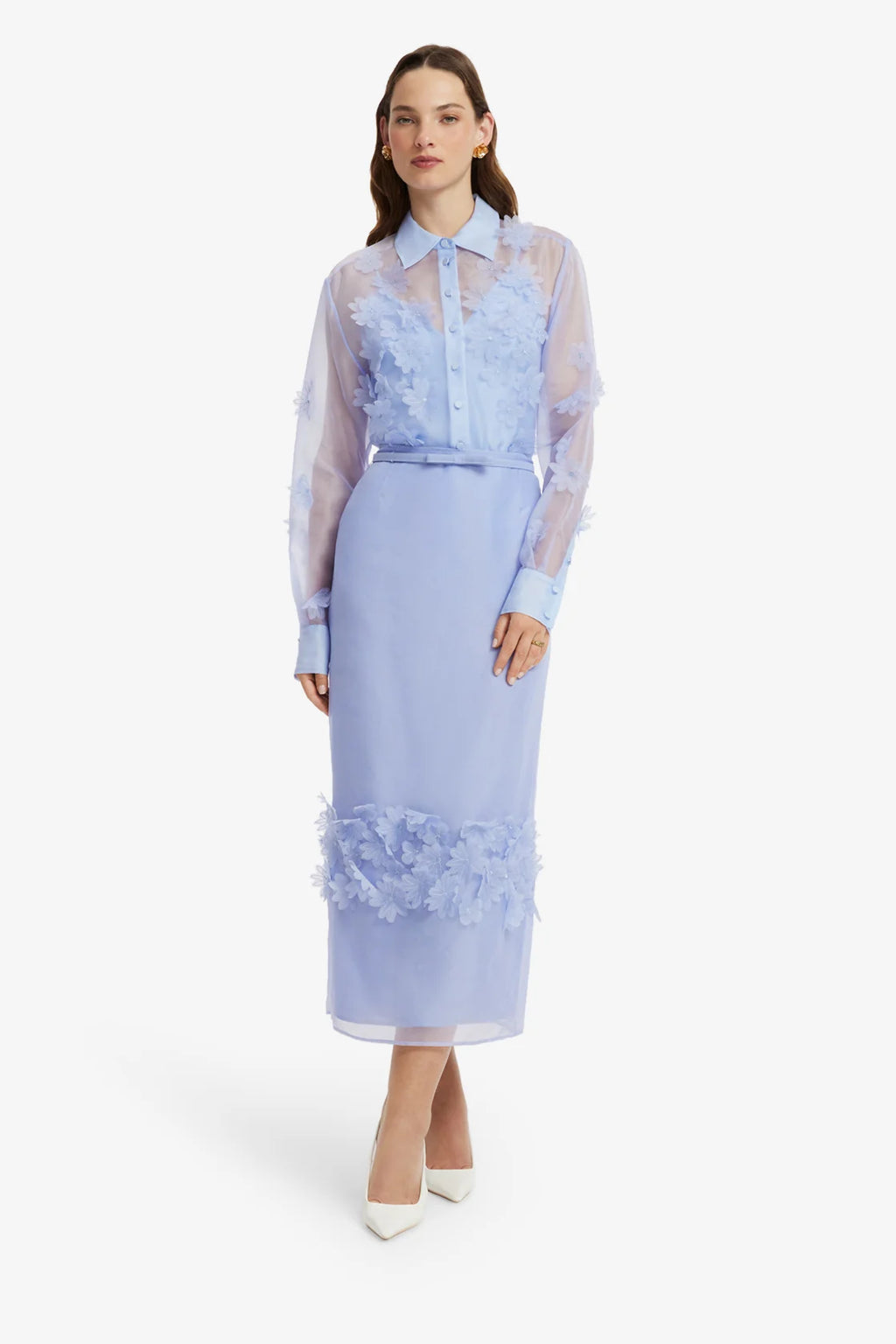 Kyra Petal Maxi Skirt Periwinkle