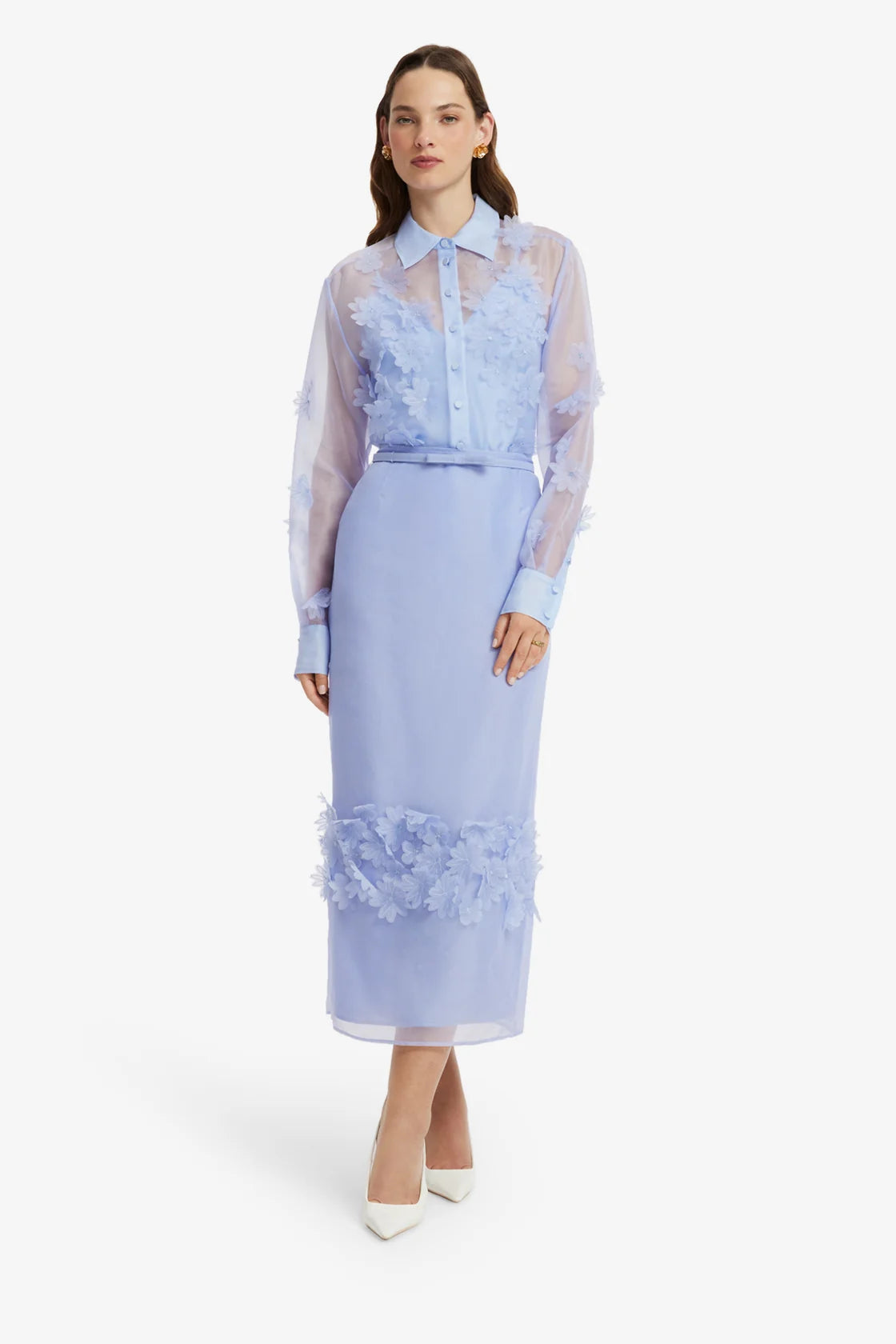 Kyra Petal Maxi Skirt Periwinkle