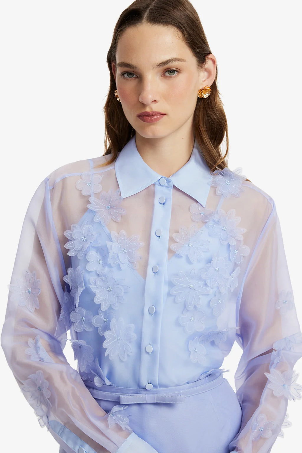 Cassia Petal Shirt Periwinkle