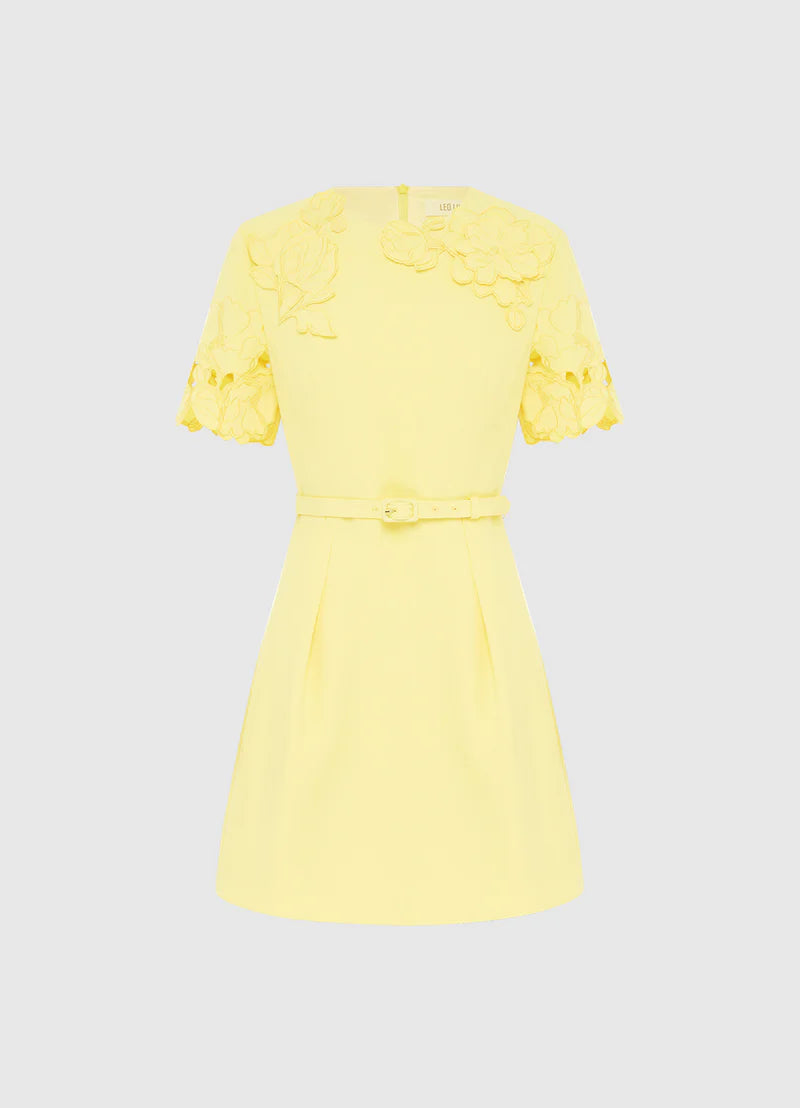 Aurelie Appliqué Short Sleeve Mini Dress