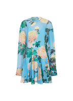 Floral print dress with long sleeves on a white background