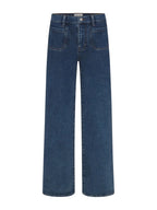 Blue jeans on a white background