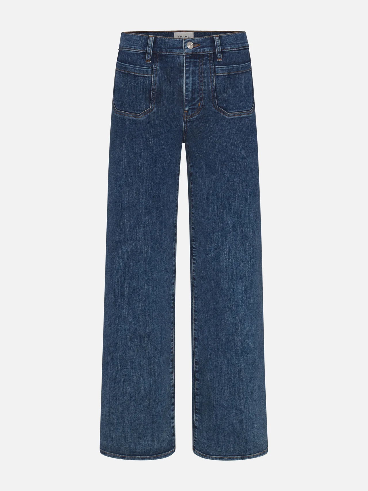 Blue jeans on a white background