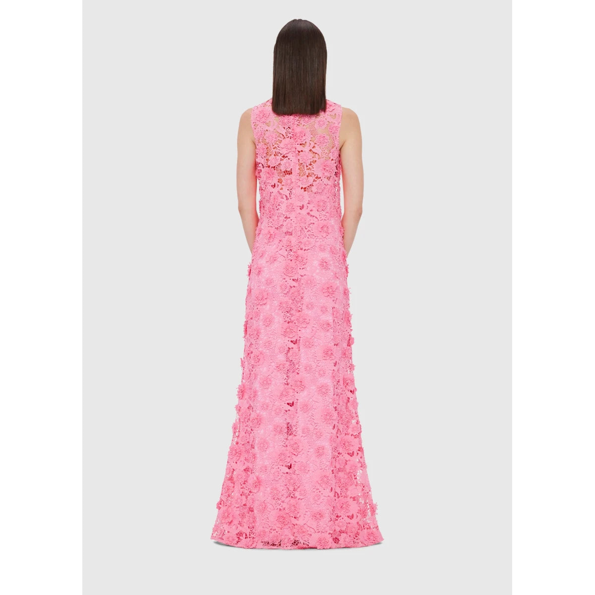 Pink floral dress on a white background