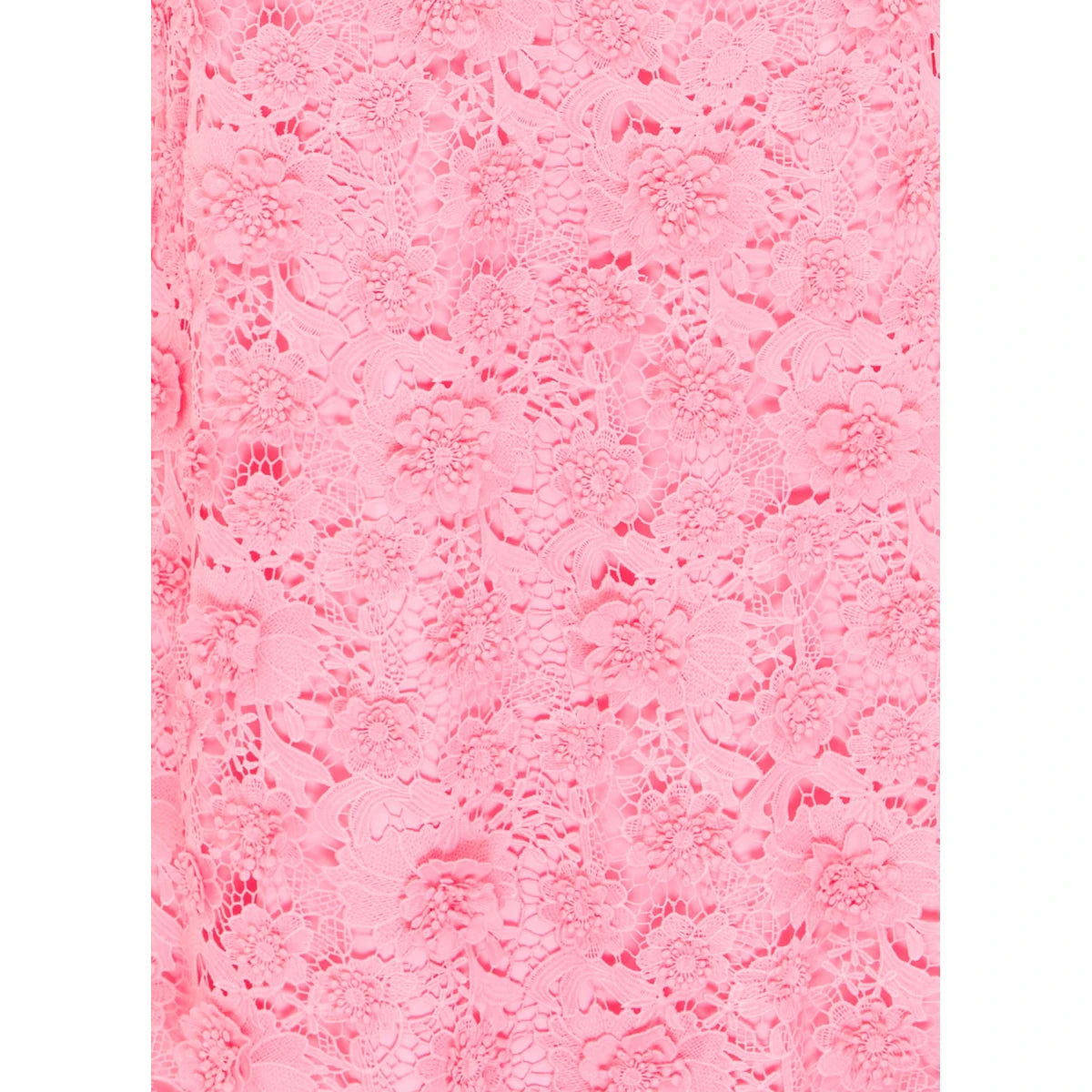 Pink textured paper with lace pattern on a white background