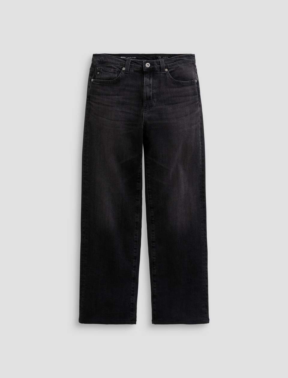 Black jeans on a light gray background