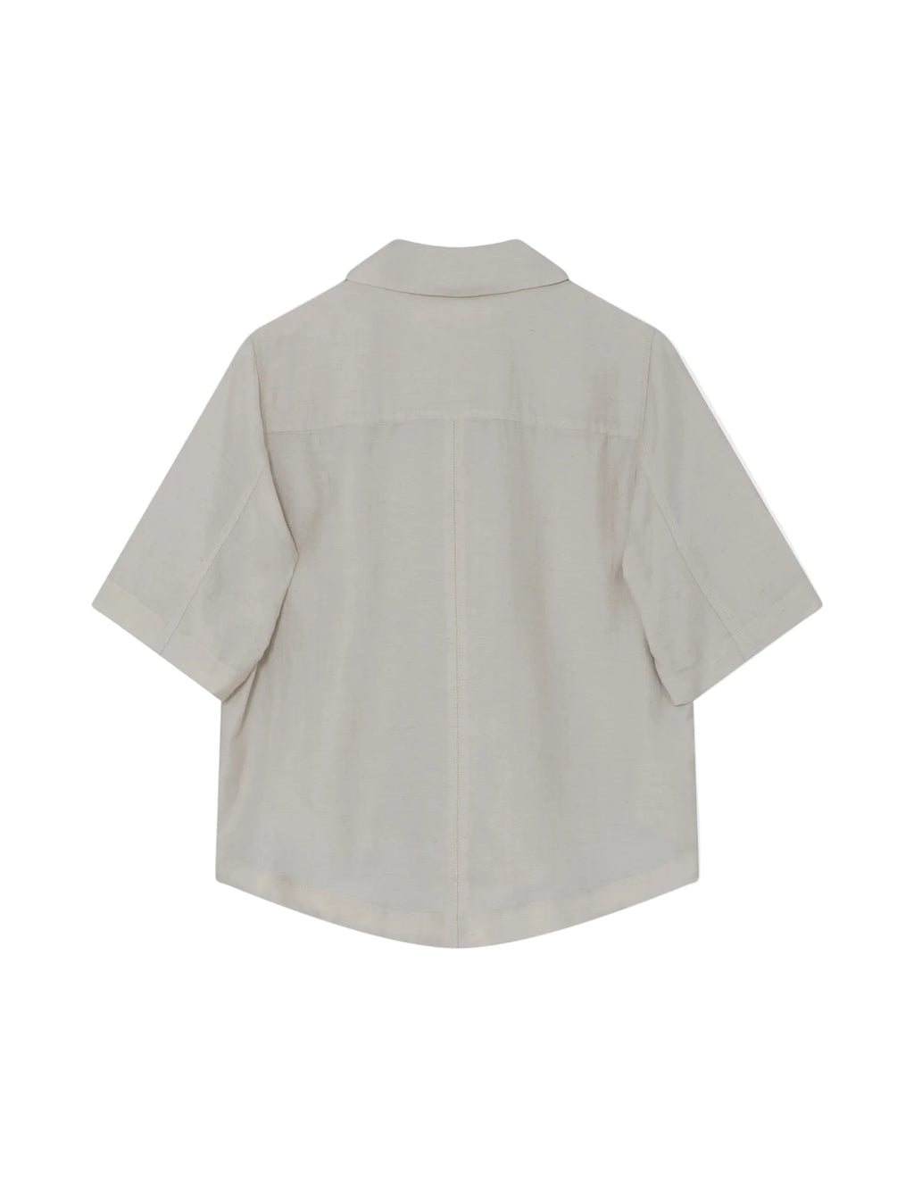 Light gray short-sleeve shirt on a white background