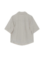 Light gray short-sleeve shirt on a white background