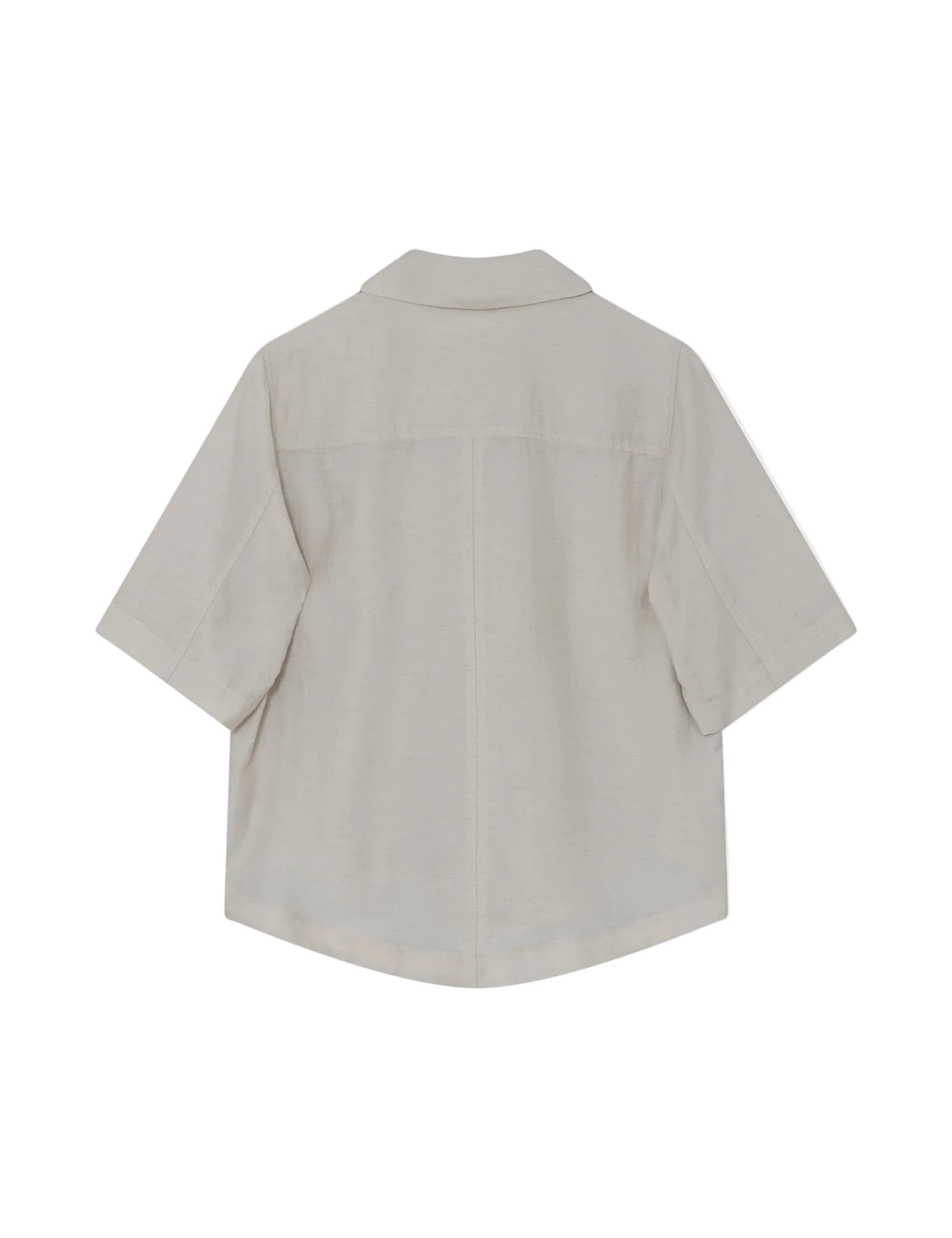 Light gray short-sleeve shirt on a white background